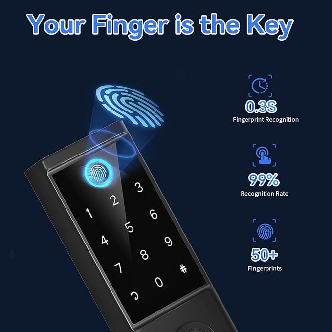BEBASIA Heavy Duty Fingerprint Smart Door Lock