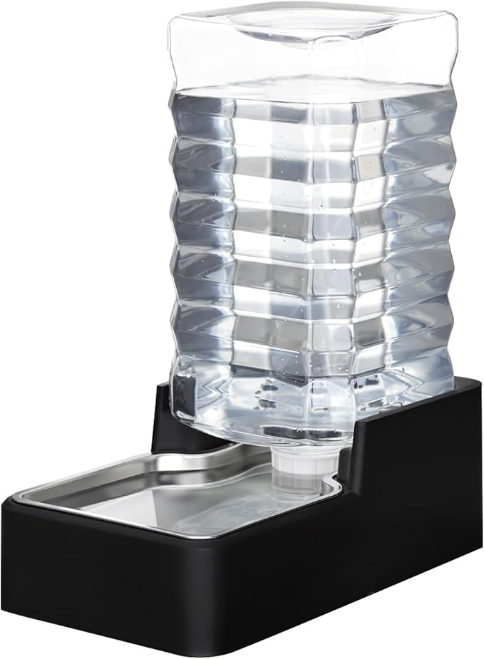 RIZZARI Stainless Steel Pet Water Feeder: 10L Gravity Leak-Proof Auto Refill