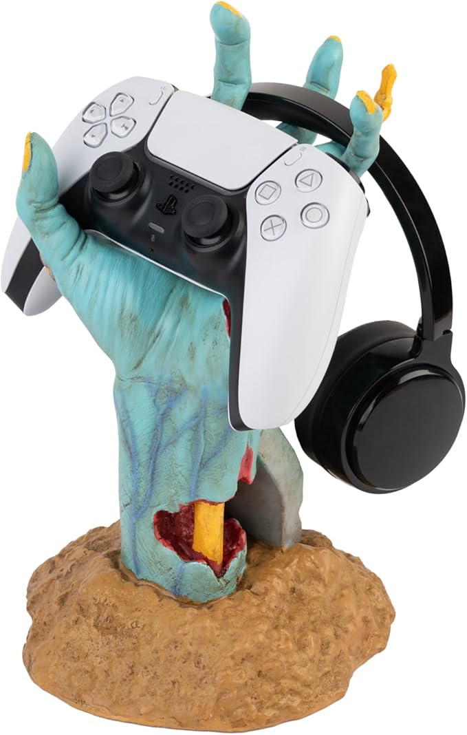 Gaming Controller Holder One More Life | Controller Holder Figure | Headphone Stand & Controller | Gaming Accessories for Desk | Gamer Gifts | Halloween Decorations
