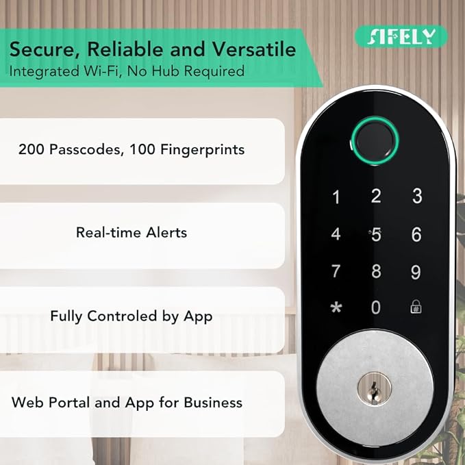 Built-in WiFi Fingerprint Smart Deadbolt
