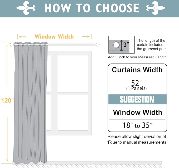 ChrisDowa Blackout Curtains 120 Inches Long