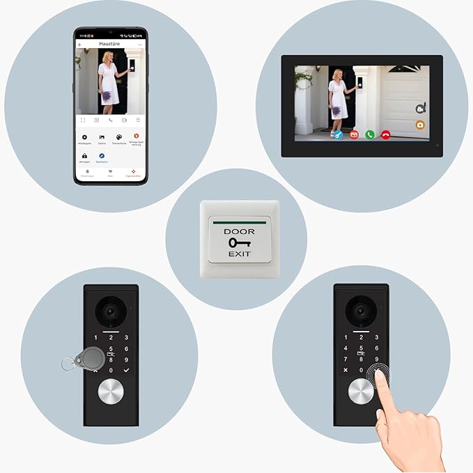 KeonBell Video Door intercom 2-Wired, doorbell withCamera, Full HD Camera