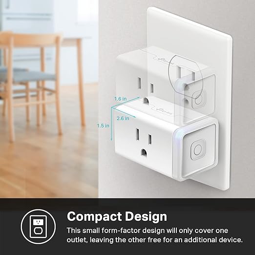 Kasa Smart Plug Mini 15A, Apple HomeKit Supported, Smart Outlet Works