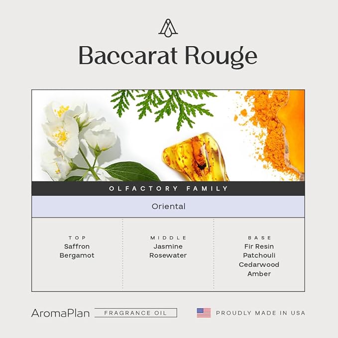 AromaPlan Hotel Scents Inspired by Baccarat Rouge 5 Fl Oz, Home Luxury Aroma & (2-Pack)