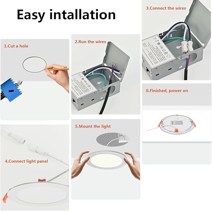 MKUJOO 36 Pack 6 Inch Ultra-Thin LED Recessed Ceiling Light