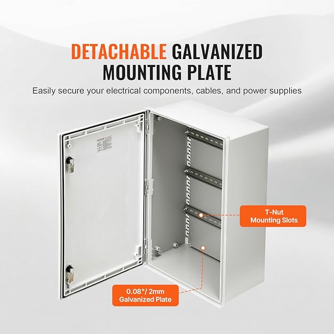 VEVOR Fiberglass Enclosure 23.6 x 15.7 x 9.1 Electrical Enclosure Box NEMA 3X