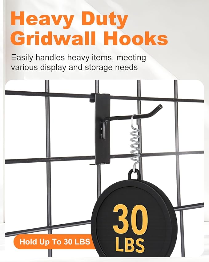 Alffun 50 Pack Gridwall Hooks, 6 Inch Metal Display Hanging Hooks, Heavy Duty