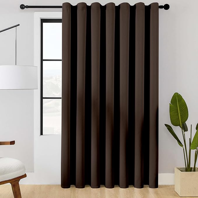 ChrisDowa Room Divider Curtain 90 Inches Long, Wide Blackout Sliding Door