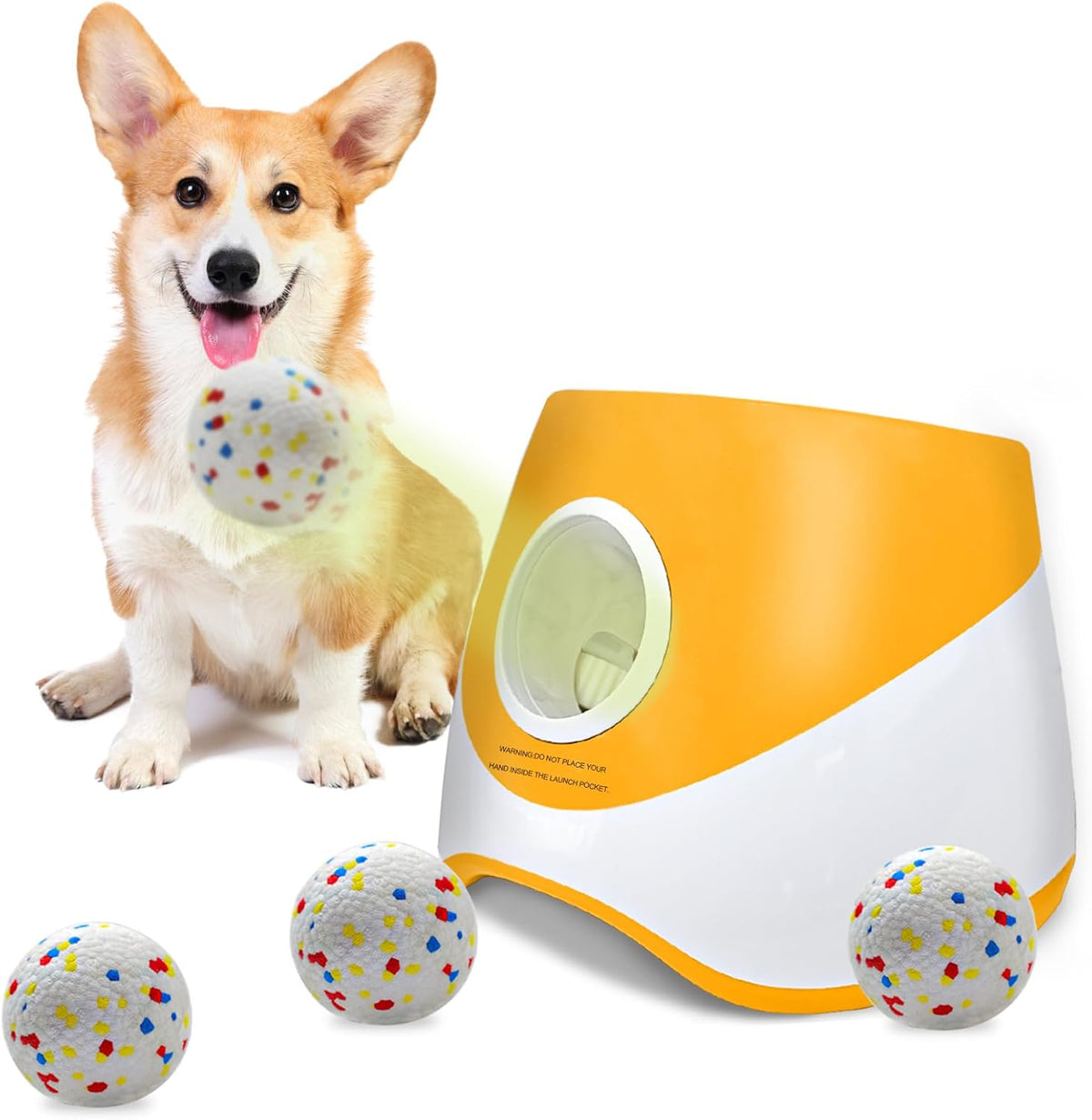 SOCO Automatic Dog Ball Launcher, 3 Distances to 45 FT, Auto-Cycle Mode