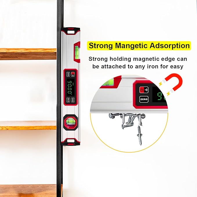 eOUTIL 15.7-Inch Digital Torpedo Level & Angle Finder – IP54 Waterproof