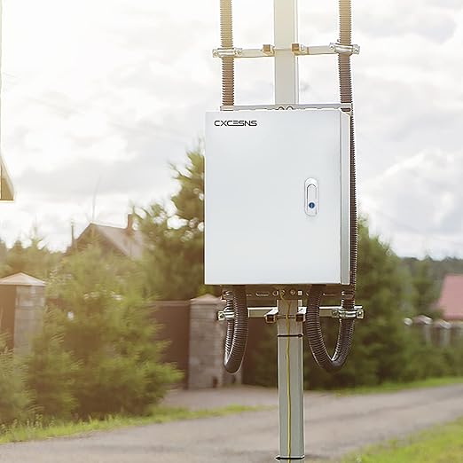 Outdoor Electrical Box 12 x 10 x 6''D NEMA 4X Enclosure Steel Box, Waterproof &