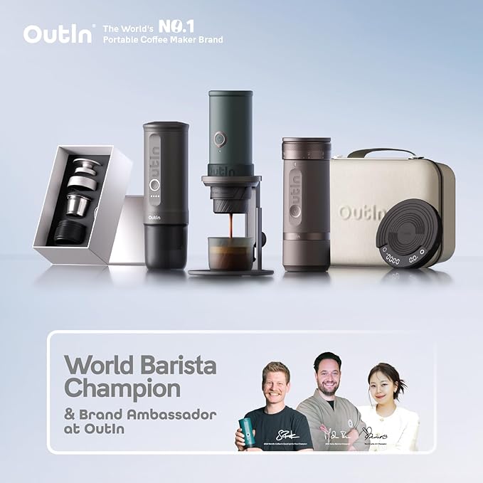 OutIn Nano Portable Electric Espresso Machine, Travel Coffee Maker