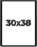 30x38 Shadow Box Frame Black | 1 Inch Deep Solid Wood Shadowbox Display Frame |