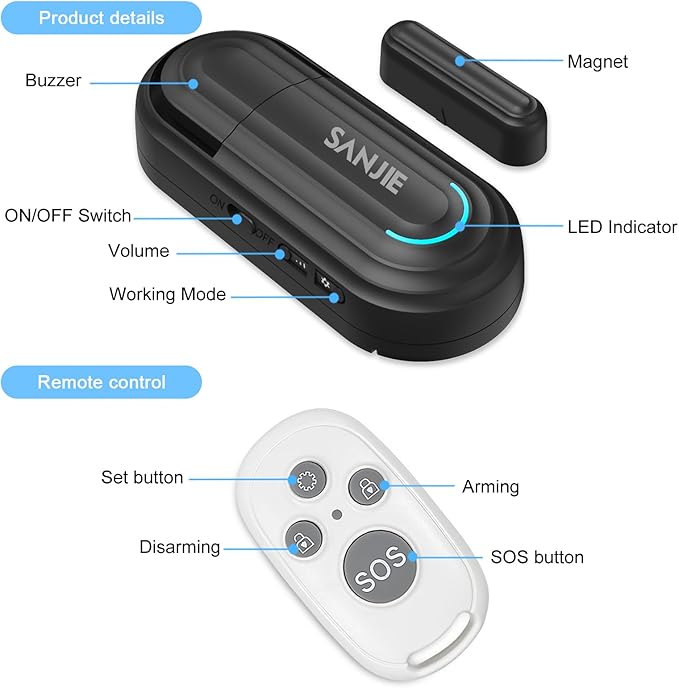 SanJie Door Alarm for Kids Safety