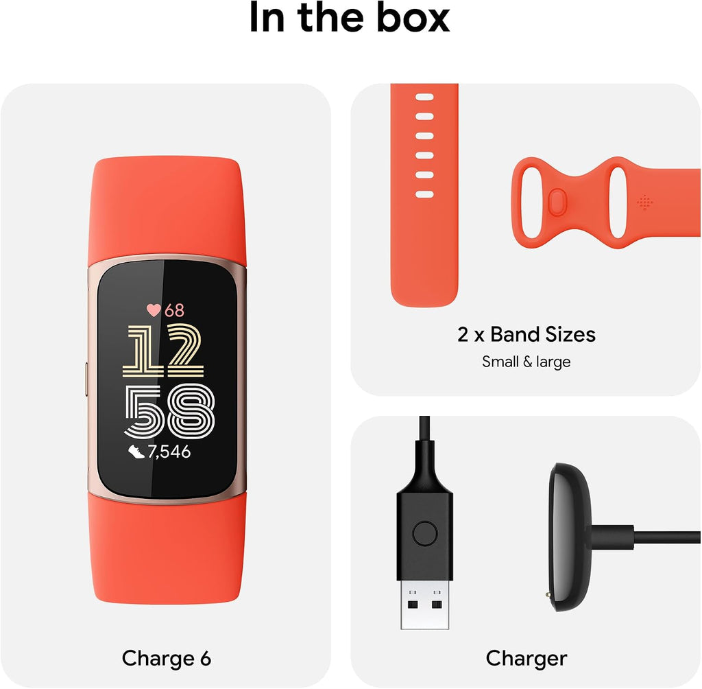 Google Fitbit Charge 6 - Fitness Tracker - Gold/Coral