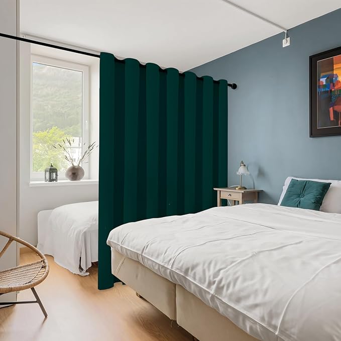 ChrisDowa Room Divider Curtain 90 Inches Long, Wide Blackout Sliding Door