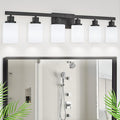 DIKAIDA 6-Light Black Vanity Lights, Matte Bathroom Lighting Fixtures