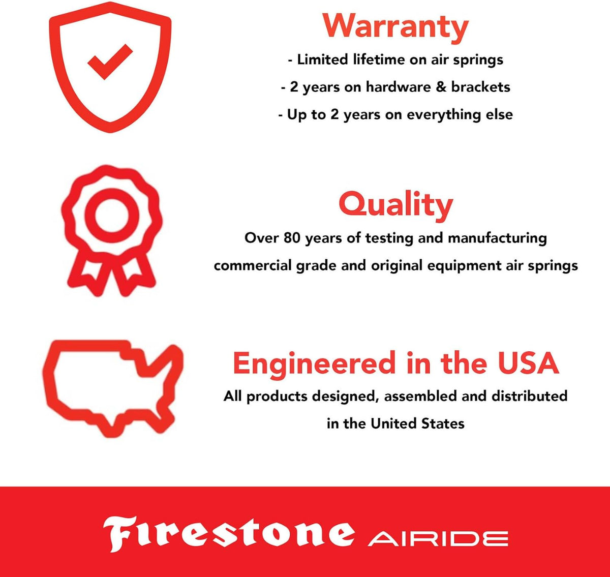 Firestone Airide 2407 Ride-Rite Rear Air Helper Springs Kit fits 2005-2023 Tacoma 2WD / 4WD & Tacoma Prerunner 2WD | Up to 5,000 lbs Load Leveling Capacity | 5-100 PSI | Easy Installation