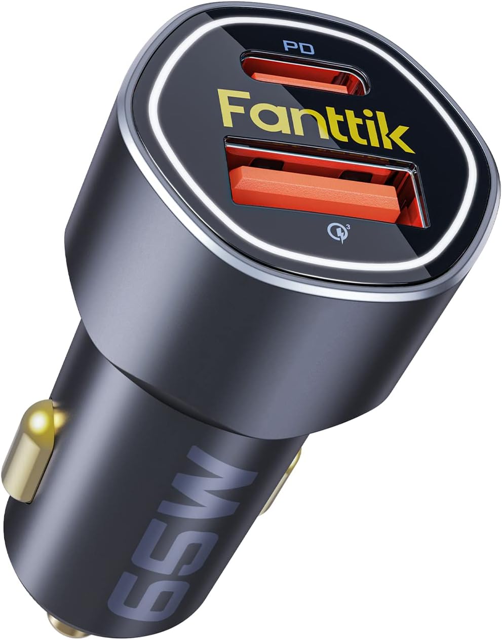 Fanttik 65W USB C Car Charger, Dual Port Fast Charging Car Adapter