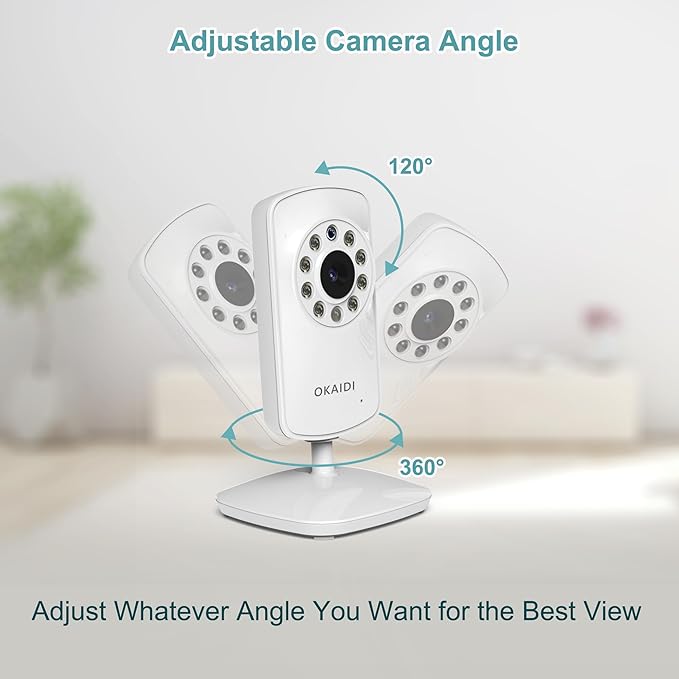 OKAIDI Video Baby Monitor with 2 Cameras, 2.4'' Portable Travel Screen