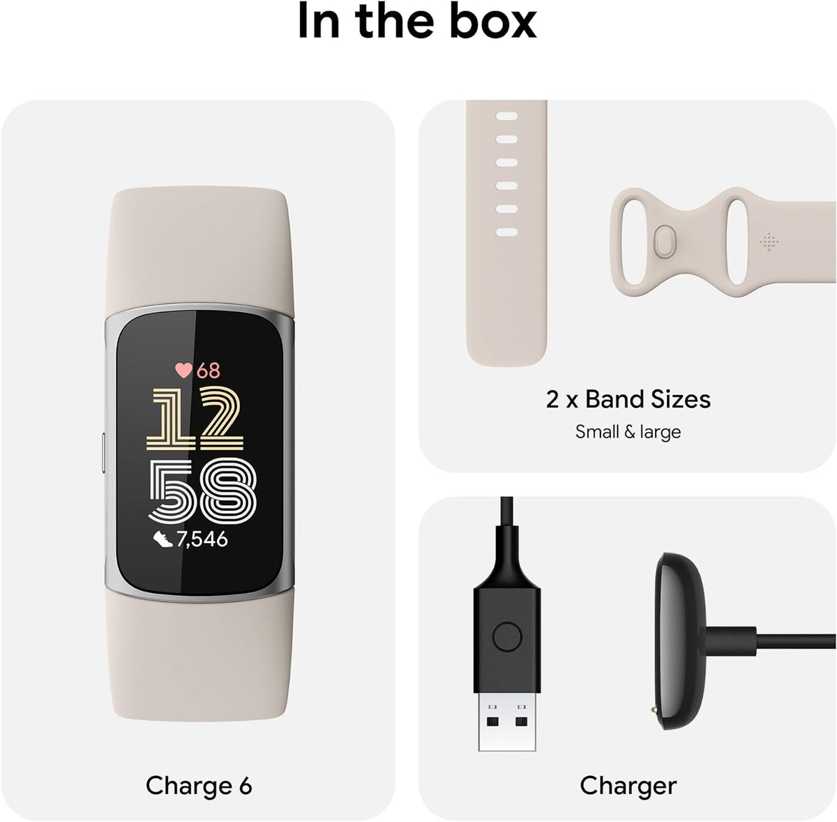 google fitbit charge 6 - fitness tracker on a desk or shelf