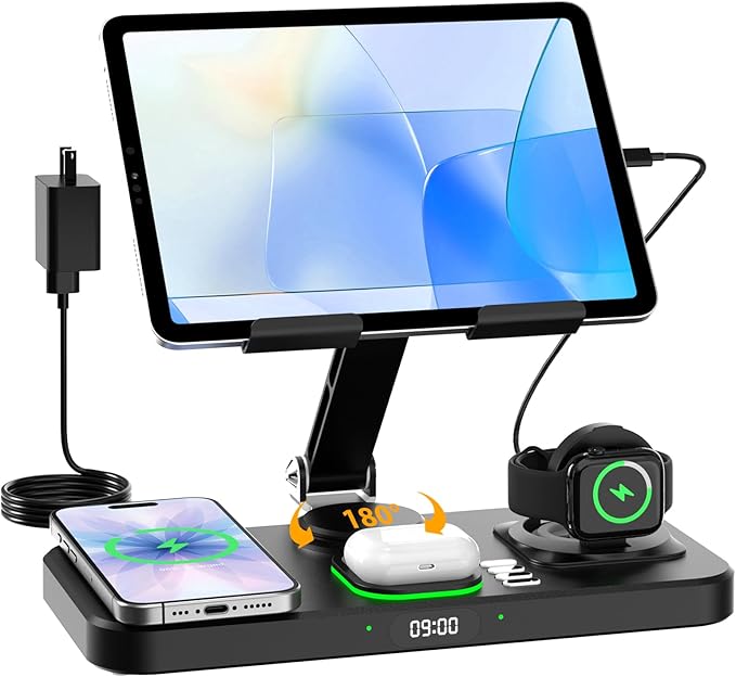 30W Charging Station for Apple Products, Foldable Wireless Charger