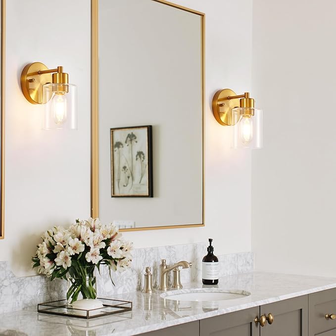 SOPEAS Brushed Gold Wall Sconce (2PACK)