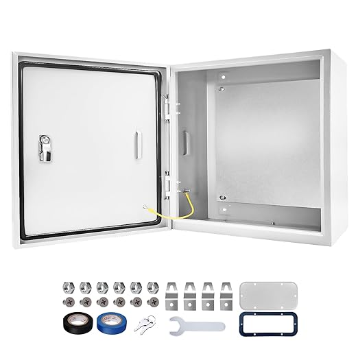 Outdoor Electrical Box 20 x 20 x 6''D NEMA 4X Enclosure Steel Box, Waterproof &