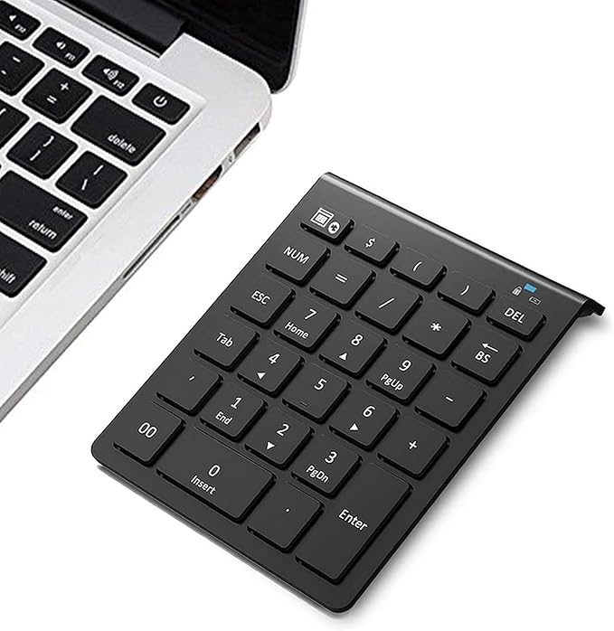 Lekvey Bluetooth Number Pad for Laptop, Wireless Numeric keypad, 28 Keys Numpad