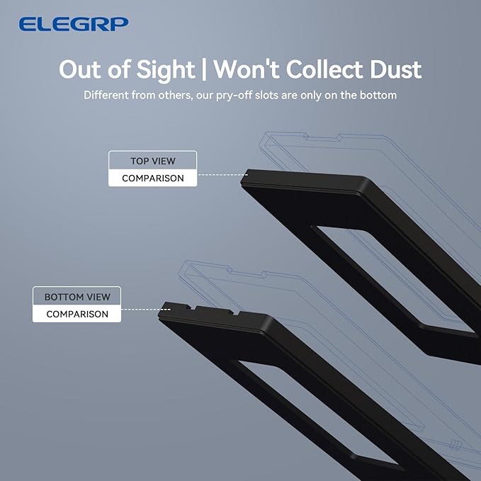 ELEGRP 4-Gang Screwless Decorative Wall Plates, Mid-Size Unbreakable (5 Pack)