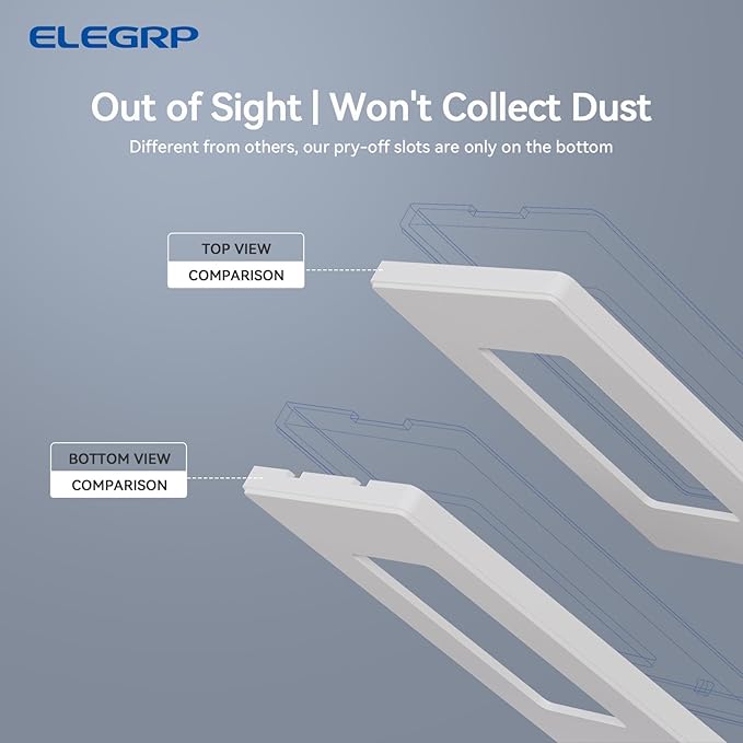 ELEGRP 4-Gang Screwless Decorative Wall Plates, Mid-Size Unbreakable (5 Pack)