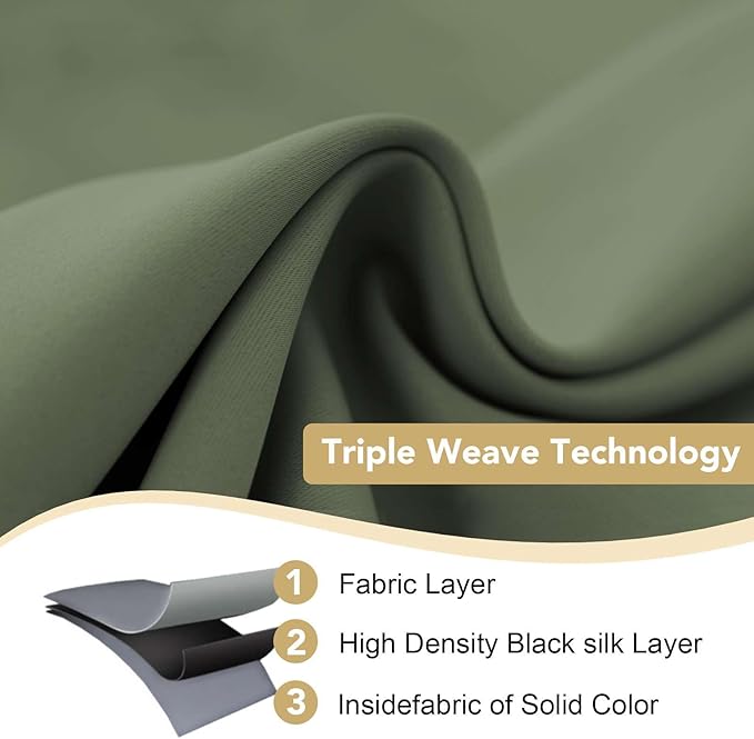 H.VERSAILTEX Premium Blackout Thermal Insulated Room Darkening Curtains