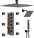 KATAIS Matte Black Shower System Digital Tempreature Display Thermostatic