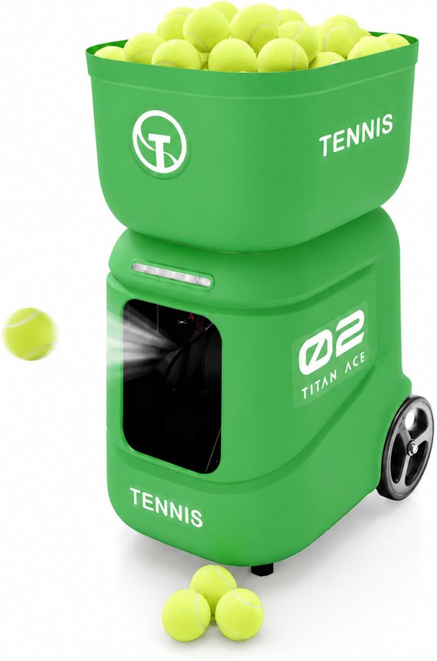 Titan ACE Tennis Ball Machine for Coaches & Mobile Players | 150 Ball Capacity, Lightweight 39 lb Design with Invertible Hopper, Free App Control