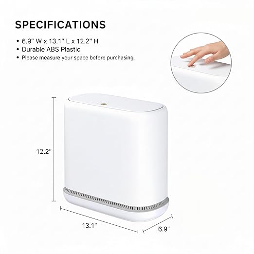 MUEE Dog Proof Trash Can, 3 Gallon Slim Bathroom Trash Can
