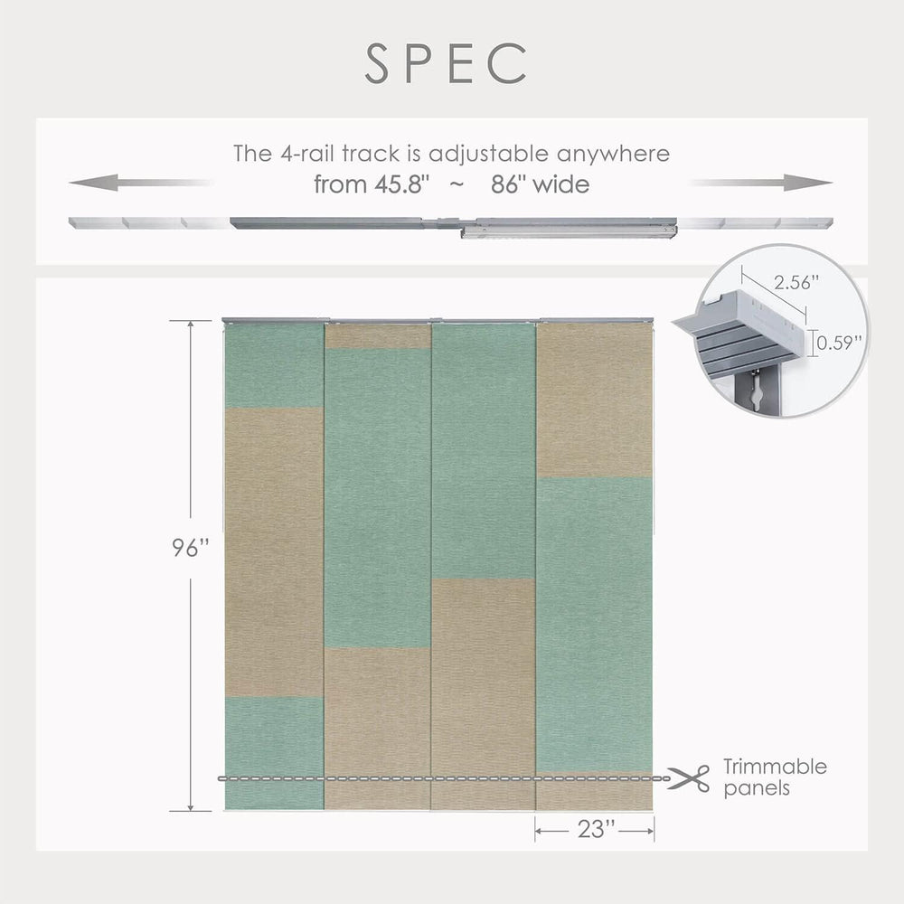 GoDear Design Vertical Blinds Woven Windows 45.8"-86" x 96", A...