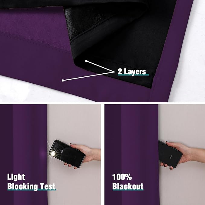 ChrisDowa 100% Blackout Curtains
