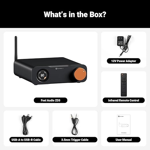 Fosi Audio ZD3 Desktop DAC Preamp, Fully Balanced Digital to Analog Audio