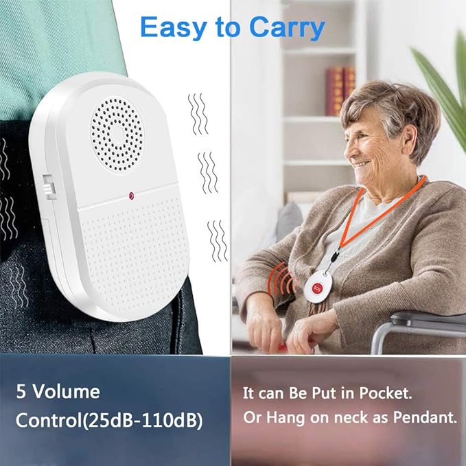 ChunHee Wireless Caregiver Pager Call Button Nurse Alert System Call Bell