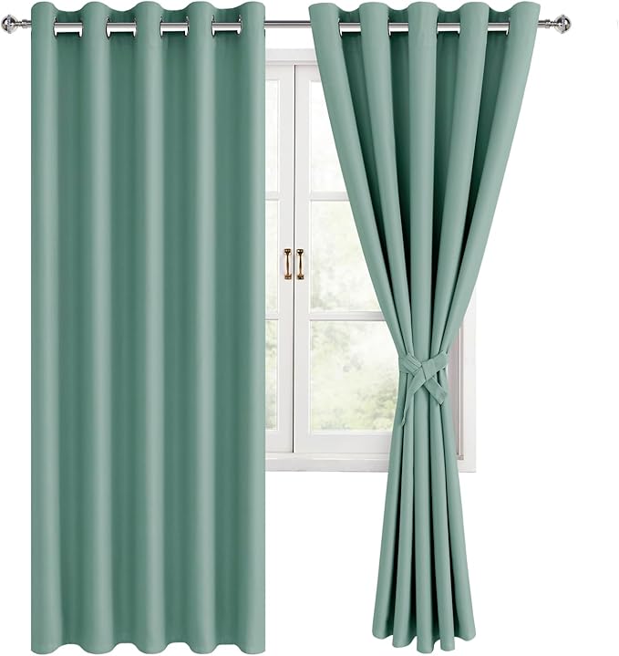 Hiasan Blackout Curtains for Bedroom, 60 x 63 Inches Length