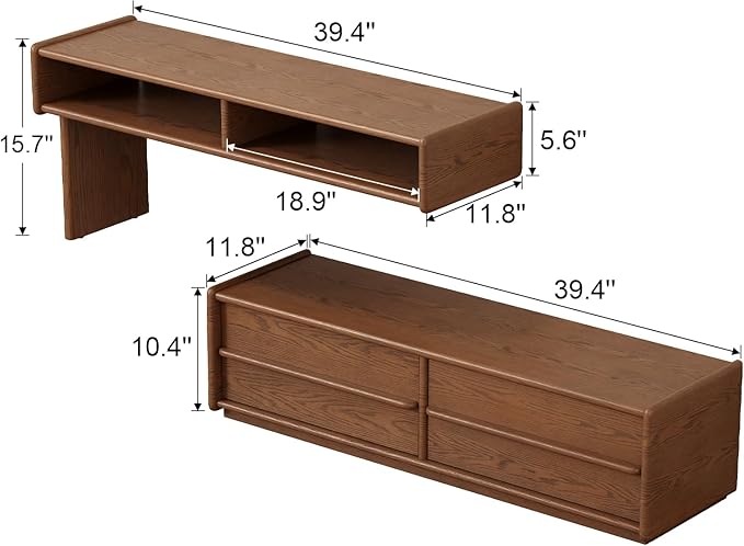 YQJJGL Solid Wood TV Stand for TVs up to 65 Inch， Walnut TV Stand