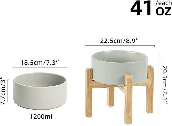 Ceramic Raised Dog Bowl Set, Elevated