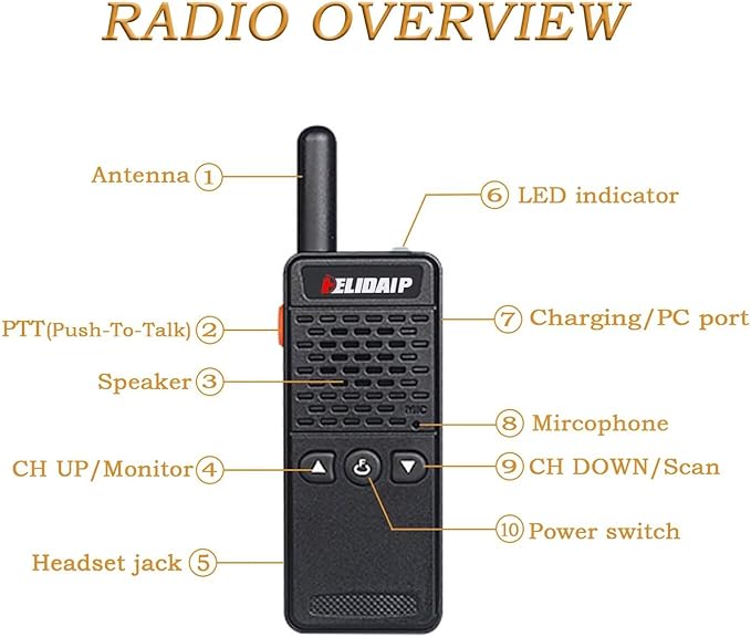 ELIDAIP T-M2 Mini Walkie Talkies
