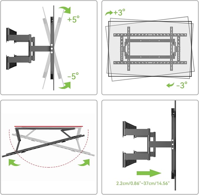 HILLPORT 98 Heavy Duty 75 85 86 100 110 120 inch TV Wall Mount Slim Extra Large