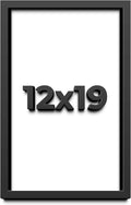 12x19 Shadow Box Frame Black | 1 Inch Deep Solid Wood Shadowbox Display Frame |