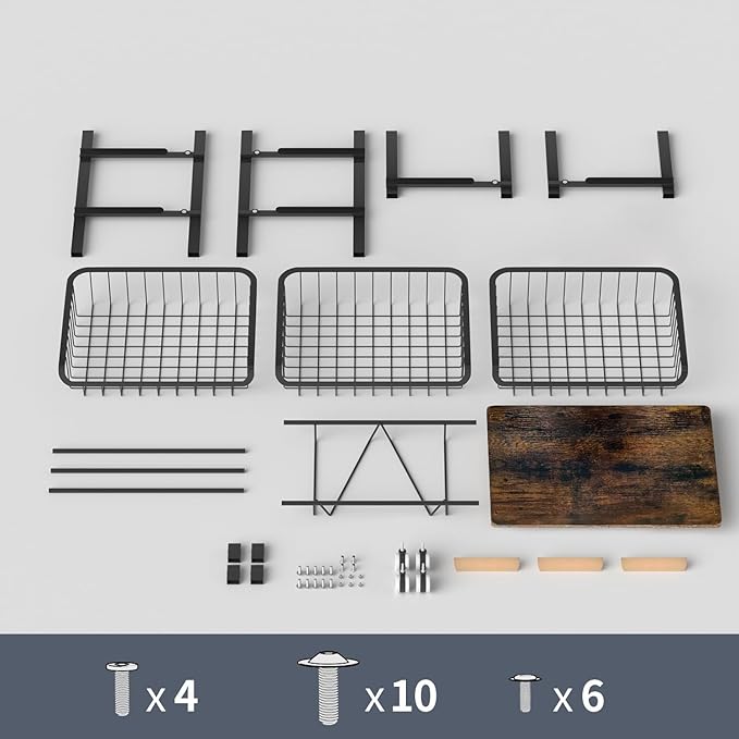 4-Layer Fruit Basket Kitchen Food Organizer and Rack, Stackable Storage Cart