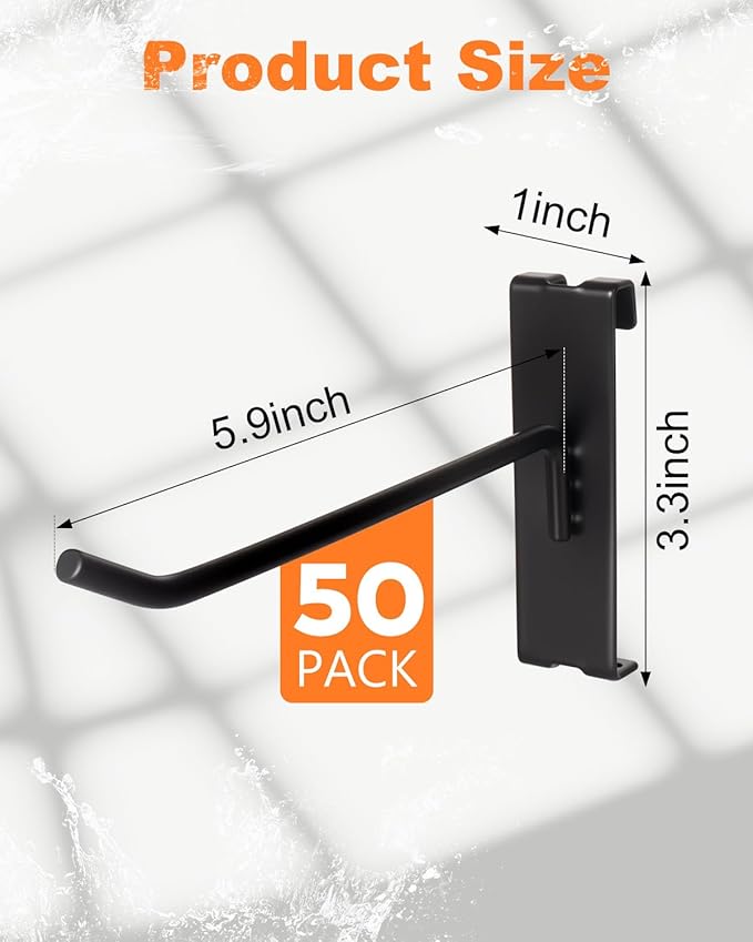 Alffun 50 Pack Gridwall Hooks, 6 Inch Metal Display Hanging Hooks, Heavy Duty