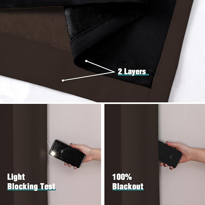 ChrisDowa 100% Blackout Curtains