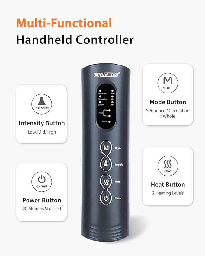 CINCOM Leg Massager with Heat and Compression, Legs Massage