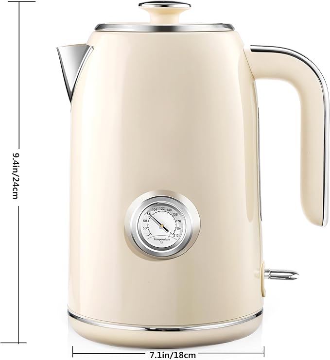 PUKOMC Electric Kettle, 1.7L Stainless Steel Tea Kettle